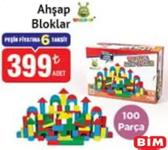 AHŞAP BLOKLAR 100 PARÇA fiyat ve kampanya bilgisi